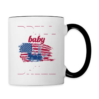 Drill Baby Drill Oil Rig Oilfield Worker - Tasse zweifarbig - Weiß/Schwarz - Rechts