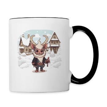Kawaii Krampus Perchten mask Kawaii Krampus - Contrasting Mug - white/black - Right