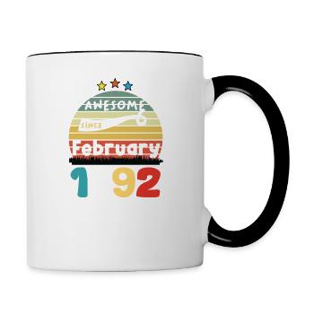 32 Years Old Made In 1992 Vintage February 1992 - Mug contrasté - blanc/noir - Droite