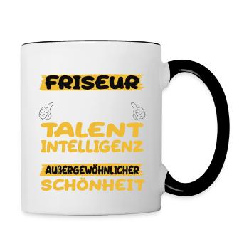 hairdresser a prime example of talent - Contrasting Mug - white/black - Right