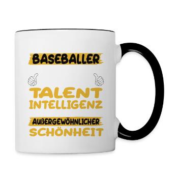 Baseball players, a prime example of baseball - Contrasting Mug - white/black - Right