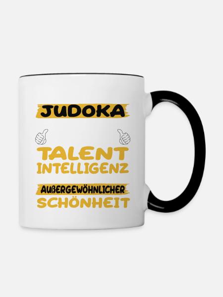 Judoka ein Paradebeispiel Judo - Tasse zweifarbig - Weiß/Schwarz