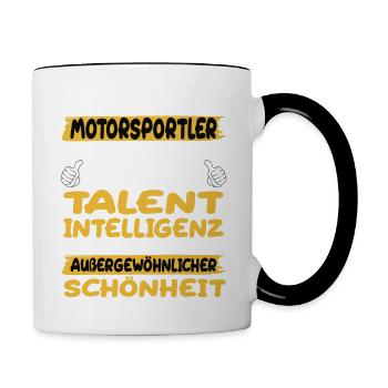 Les passionnés de sport automobile, un excellent exemple de sport automobile - Mug contrasté - blanc/noir - Droite