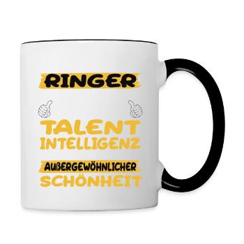 Wrestlers a prime example of wrestling - Contrasting Mug - white/black - Right