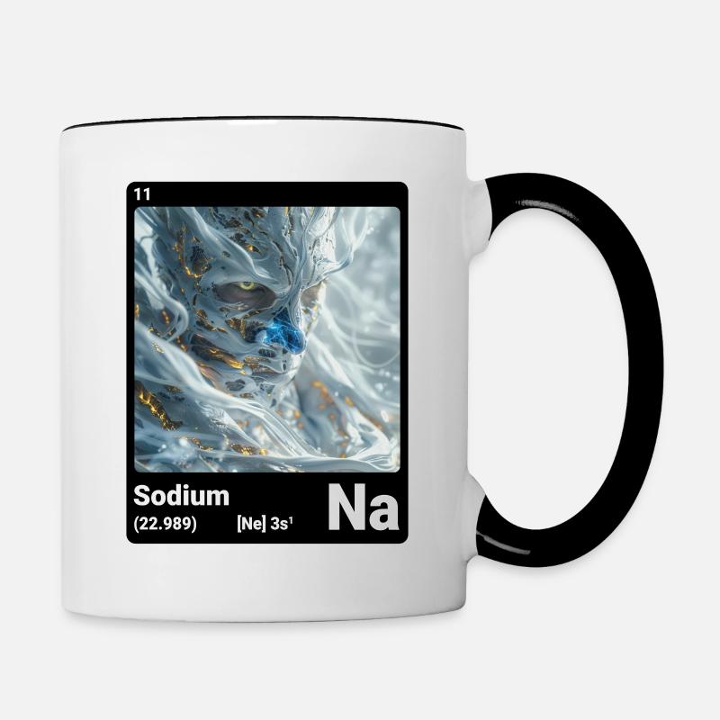 Periodic table element sodium (Na) 011 - Contrasting Mug - white/black