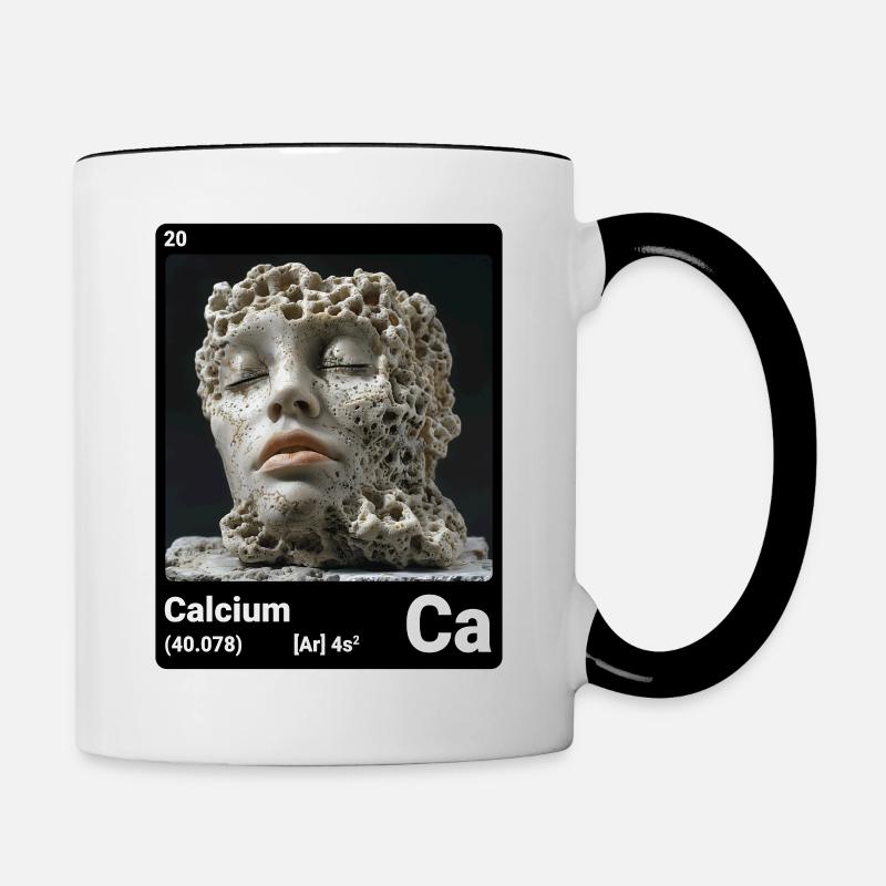 Tableau périodique des éléments chimiques calcium Ca 020 - Mug contrasté - blanc/noir