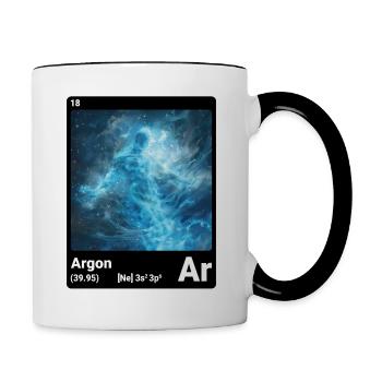 Argon Ar Chemical Element Periodic Table 018 - Contrasting Mug - white/black - Right