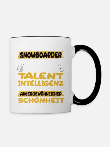 Snowboarder ein Paradebeispiel Snowboard - Tasse zweifarbig - Weiß/Schwarz