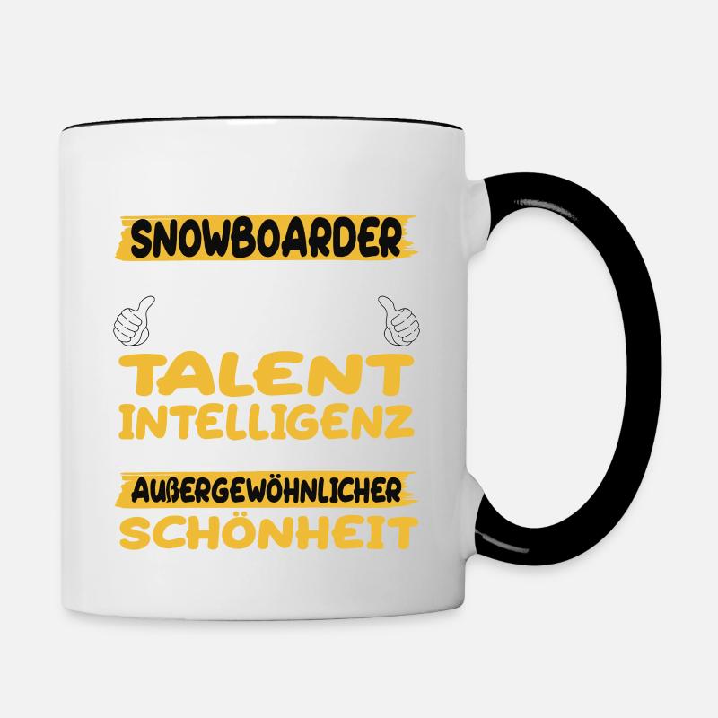 Snowboarder ein Paradebeispiel Snowboard - Tasse zweifarbig - Weiß/Schwarz