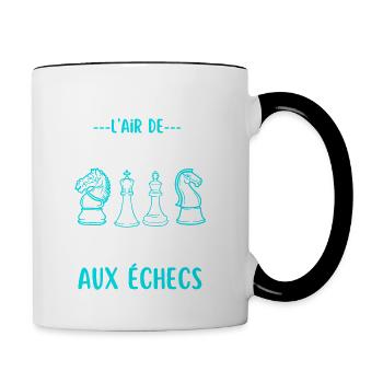 Jouer aux échecs - Mug contrasté - blanc/noir - Droite