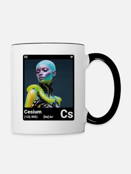 AI am Cäsium (bk) - Tasse zweifarbig - Weiß/Schwarz