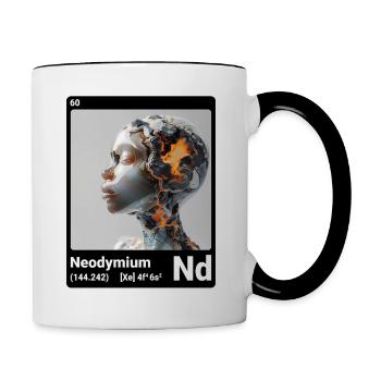 AI am Neodym (bk) - Tasse zweifarbig - Weiß/Schwarz - Rechts