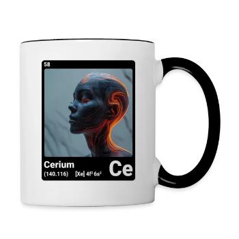 AI am Cerium (bk) - Tasse zweifarbig - Weiß/Schwarz - Rechts