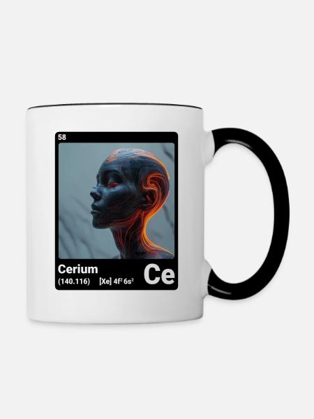 AI am Cerium (bk) - Tasse zweifarbig - Weiß/Schwarz