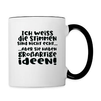 Ich weiß die Stimmen sind nicht echt aber - Tasse zweifarbig - Weiß/Schwarz - Rechts