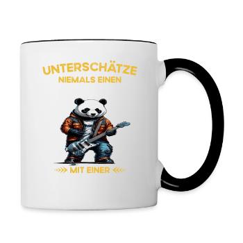 Never underestimate old man with a e - Contrasting Mug - white/black - Right