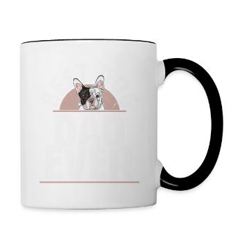 Meilleur Papa De Chien Jamais Frenchie Bouledogue Français - Mug contrasté - blanc/noir - Droite