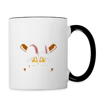 Drôle de dicton : la bière de baseball, c’est pourquoi je suis ici - Mug contrasté - blanc/noir - Droite
