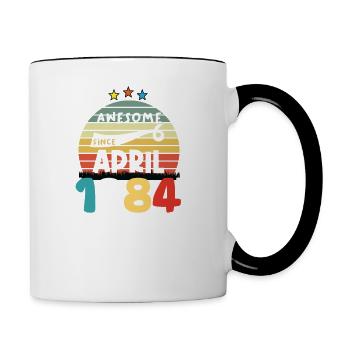 40 Years Old Made In 1984 Vintage April 1984 - Mug contrasté - blanc/noir - Droite