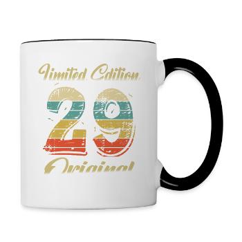 95 ans anniversaire vintage 1929 édition limitée - Mug contrasté - blanc/noir - Droite