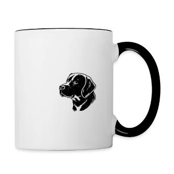 J’aime mon café comme mon labrador. Propriétaire de Black Lab - Mug contrasté - blanc/noir - Droite