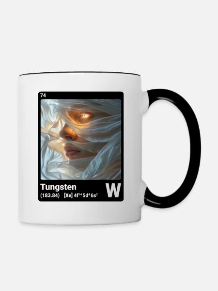 AI am Tungsten (bk) Stilelement periodisch - Tasse zweifarbig - Weiß/Schwarz