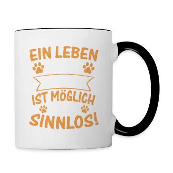 Une vie sans bichon havanais, c’est possible, mais ça ne sert à rien ! - Mug contrasté - blanc/noir - Droite