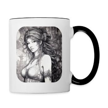 Mystical beauty - Contrasting Mug - white/black - Right