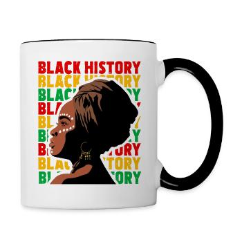 Juneteenth black history 1865 melaning african - Contrasting Mug - white/black - Right