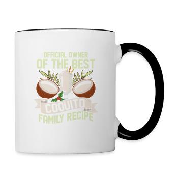 Best Coquito Family Recipe Puerto Rican Coconut Ru - Contrasting Mug - white/black - Right