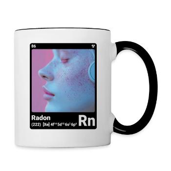 AI am Radon (bk) mode périodique style nerd - Mug contrasté - blanc/noir - Droite