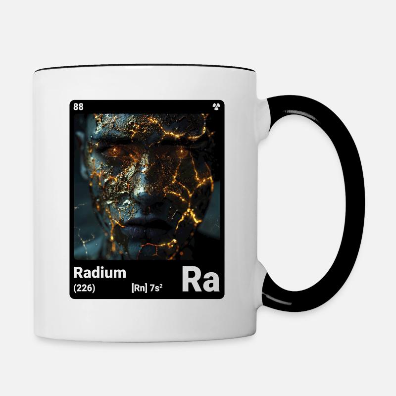 AI am Radium (bk) nerd de style périodique de mode - Mug contrasté - blanc/noir