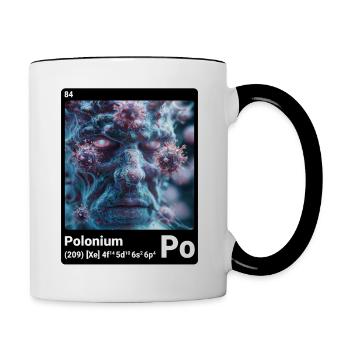 AI am Polonium (bk) Modezeitschrift nerdy - Tasse zweifarbig - Weiß/Schwarz - Rechts