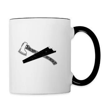 Pari de l’artisan - Quand il suffit de mesurer une fois - Mug contrasté - blanc/noir - Droite