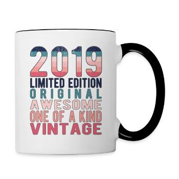 Edition limitée depuis 2019 Anniversaire Millésime 2019 - Mug contrasté - blanc/noir - Droite