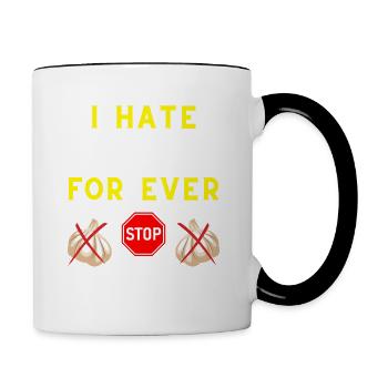 I HATE GARLIC FOR EVER INGREDIENT TASTE VAMPIRE - Mug contrasté - blanc/noir - Droite