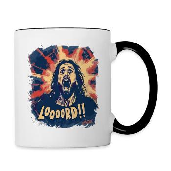 Jesus calls on the Lord, O Lord God! - Contrasting Mug - white/black - Right
