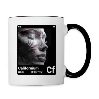AI am Californium (bk) fashion periodictable nerdy - Contrasting Mug - white/black - Right