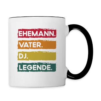 Husband Father Dj Legend Father's Day - Contrasting Mug - white/black - Right