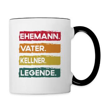 Mari Père Serveur Légende Fête des Pères - Mug contrasté - blanc/noir - Droite