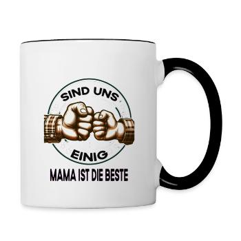 Dad & I agree: Mother Mom is the one - Contrasting Mug - white/black - Right