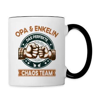 Grand-père et petite-fille grand-père parfait de l’équipe du chaos - Mug contrasté - blanc/noir - Droite