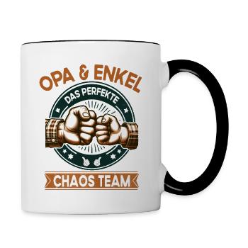 Grand-père et petite-fille grand-père parfait de l’équipe du chaos - Mug contrasté - blanc/noir - Droite