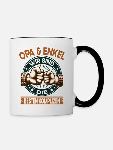Opa und Enkelin die besten Komplizen Team - Tasse zweifarbig - Weiß/Schwarz