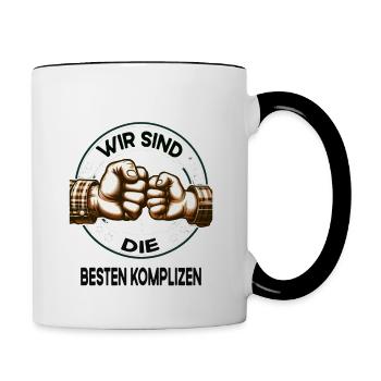 Opa und Enkelin die besten Komplizen Team - Tasse zweifarbig - Weiß/Schwarz - Rechts