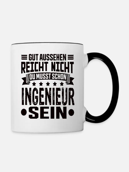 Ingenieur - Tasse zweifarbig - Weiß/Schwarz