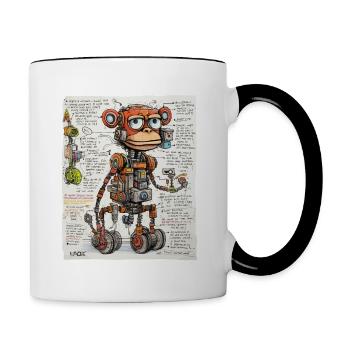 The structure of the robotic monkey - Contrasting Mug - white/black - Right