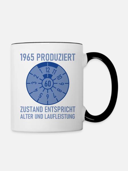 HU Zustand entspricht Alter und Laufleistung Autol - Tasse zweifarbig - Weiß/Schwarz