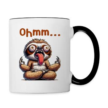 Ohmmm drôle yoga méditation sport - Mug contrasté - blanc/noir - Droite