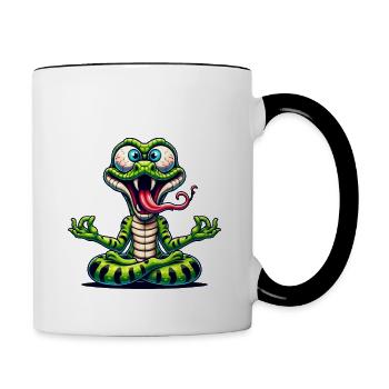 Ohmmm drôle yoga méditation sport - Mug contrasté - blanc/noir - Droite